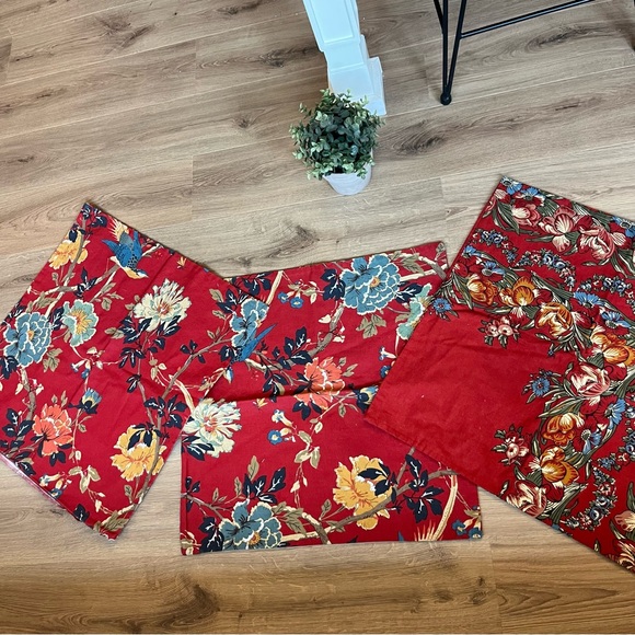 Pottery Barn Other - Pottery Barn Pillow Covers Floral Red Bird